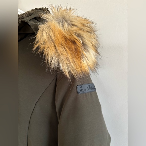 Sam Edelman Army Green Long Women's  Faux Fur Hooded Down Puffer Jacket Size XS - Picture 11 of 15